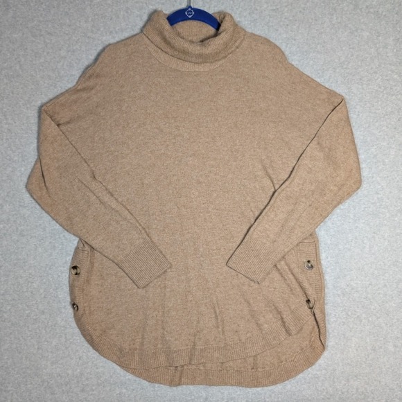 Madewell Sweaters - Madewell Turtleneck Sweater Womens XL Tan‎ Side Button Minimalist Cozy Earthy